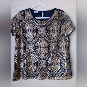 Jaclyn Smith Blouse very flashy for evening or dress wear, size L